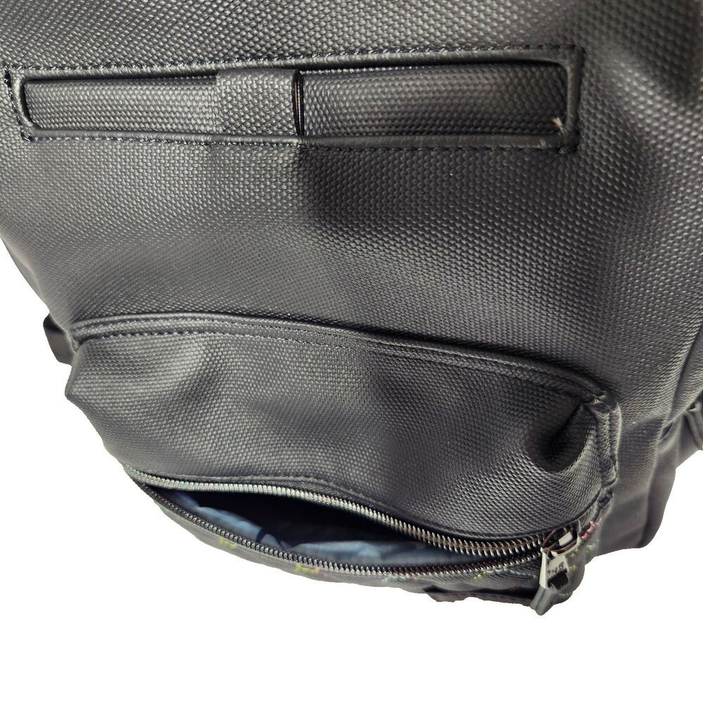 LUG Matte Luxe Cargo Mini Backpack Volley Black Vegan Faux Leather Top Handle - Picture 10 of 16